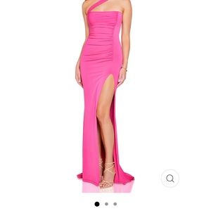Nookie Vibrant Pink One-Shoulder Gown